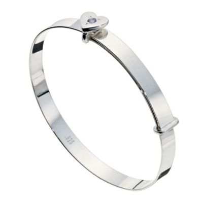 Silver Children's December birthstone bangle