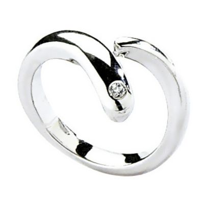 Hot Diamonds silver overlap twist ring Size M