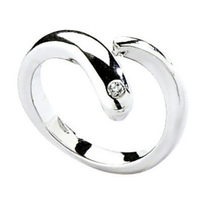 Hot Diamonds silver overlap twist ring Size N