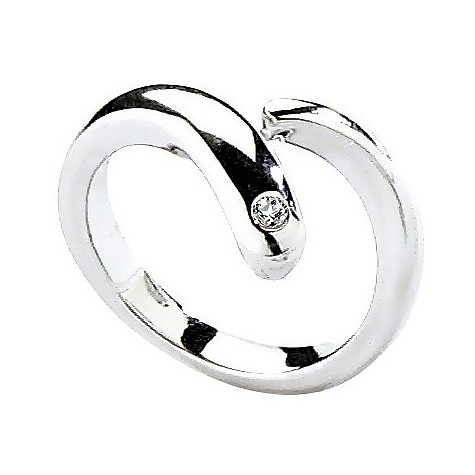 Hot Diamonds silver overlap twist ring Size N