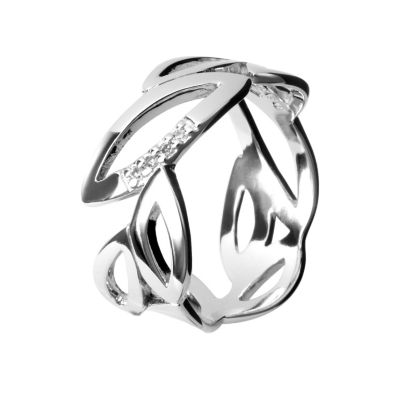 Hot Diamonds silver multi leaf ring Size M