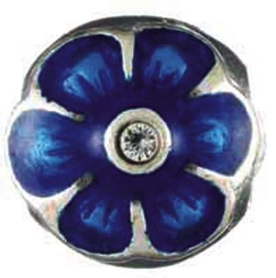 Chamilia silver and blue enamel flower bead - Product number 9182020