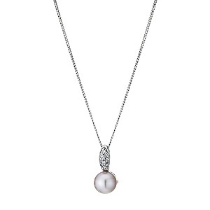 Sterling Silver Pink Pearl and Cubic Zirconia