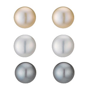 Silver Cultured Freshwater Treated Pearl Stud Earrings