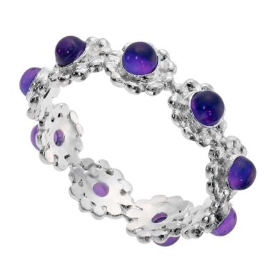 Blossom sterling silver 3mm amethyst ring - Size Large - Product number 9184902