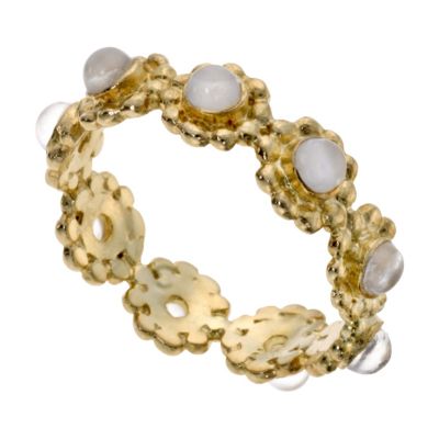 Gold plated silver moonstone ring