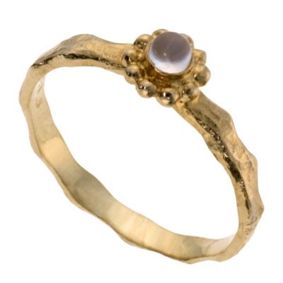 Gold plated silver moonstone ring