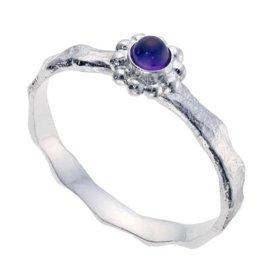 Blossom silver gold plated 3mm moonstone ring - Size Medium - Product number 9185097