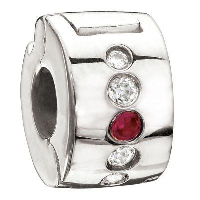 Chamilia - sterling silver Jewelled Lock fuchsia bead - Product number 9187006