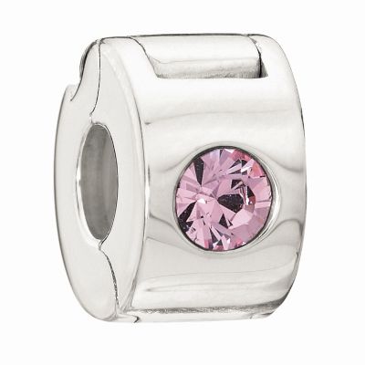 Chamilia - Silver Jewelled Lock Pink Crystal Bead - Product number 9187782
