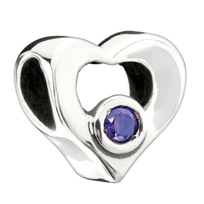 Chamilia - Silver Purple Stone Heart Bead - Product number 9189998