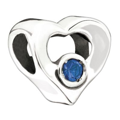 Chamilia - Silver Blue Stone Heart Bead - Product number 9190007
