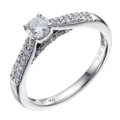 Palladium 0.50 Carat Diamond Solitaire Ring - Product number 9190201