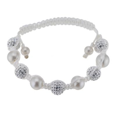 White pearl & crystal breaded bracelet - Product number 9191402