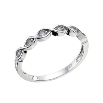 9ct White Gold Diamond Twist Band - Product number 9193235