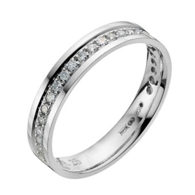 14ct White Gold 0.25pt Pave Set Diamond Eternity Ring - Product number 9198245