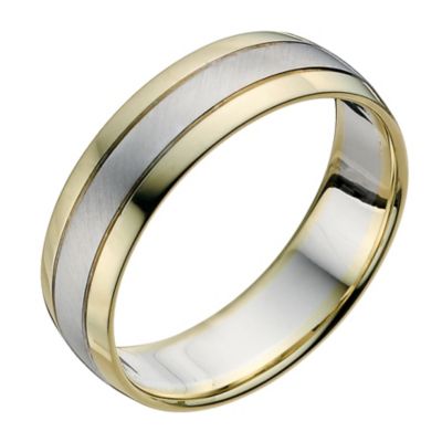 14ct White Gold 6mm Satin & Polished Wedding Ring - Product number 9198385