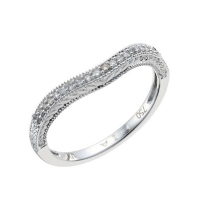 18ct White Gold Diamond Set Shaped Band - Product number 9198881