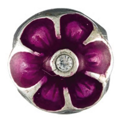 Chamilia silver & purple flower bead - Product number 9203915