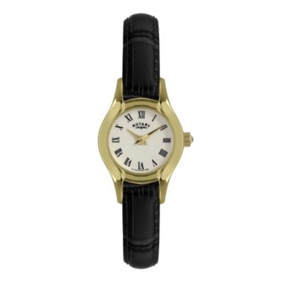 Rotary Ladies' Black Leather Strap Watch - Product number 9205330