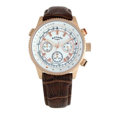Rotary Men's Brown Strap Chronograph Watch - Product number 9205950
