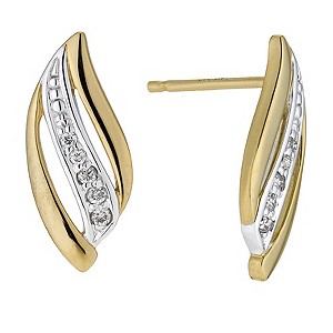 9ct Yellow Gold and Diamond Earrings