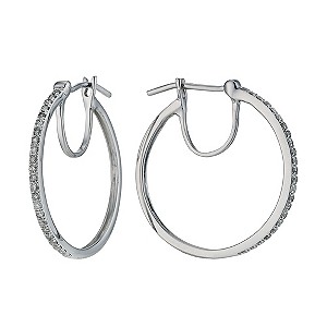H Samuel Sterling Silver 0.33 Carat Diamond Hoop Earrings