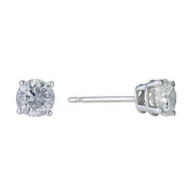 9ct White Gold 3/4 Carat Diamond Stud Earrings