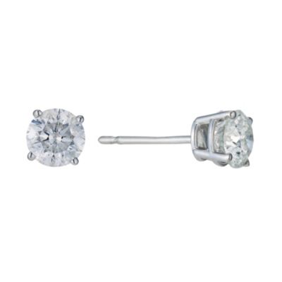 9ct White Gold 1 Carat Diamond Stud Earrings