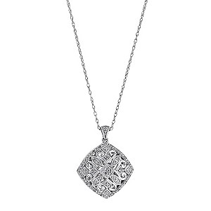 Sterling Silver and Diamond Square Locket
