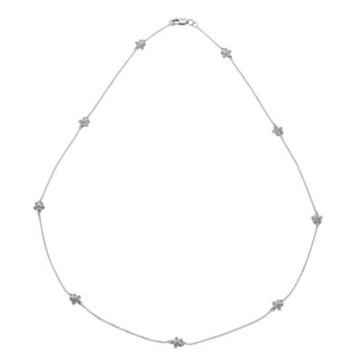 Silver Diamond Flower Necklace - Product number 9207317