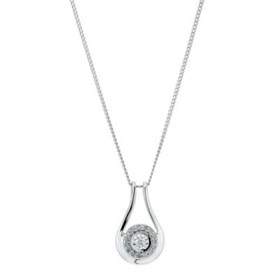 9ct White Gold Diamond Pendant - Product number 9207333