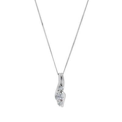 9ct White Gold 0.20 Carat Diamond Trilogy Pendant