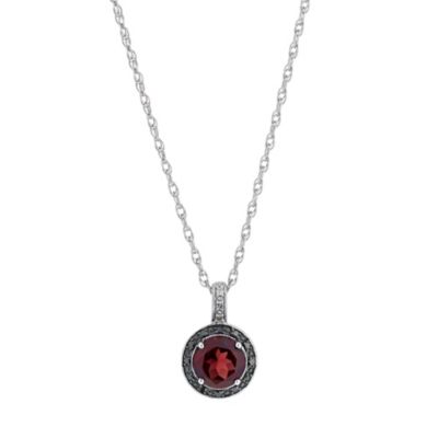 H Samuel Sterling Silver Garnet Black and White Diamond