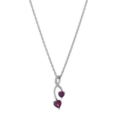 Sterling Silver Diamond and Rhodalite Garnet