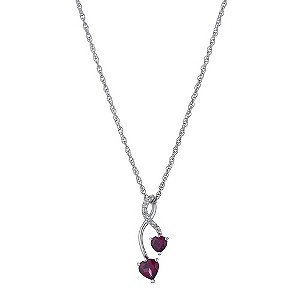 Sterling Silver Diamond and Ruby Pendant