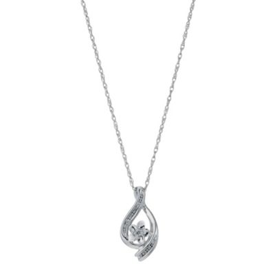 Forget me not Sterling Silver Diamond Twist Pendant