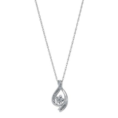 H Samuel Sterling Silver Diamond Twist Pendant