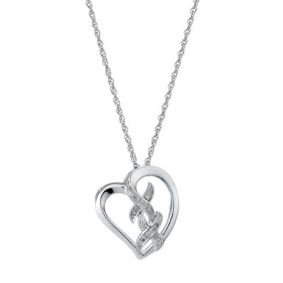 Silver & Diamond Heart And Kiss Pendant - Product number 9207708