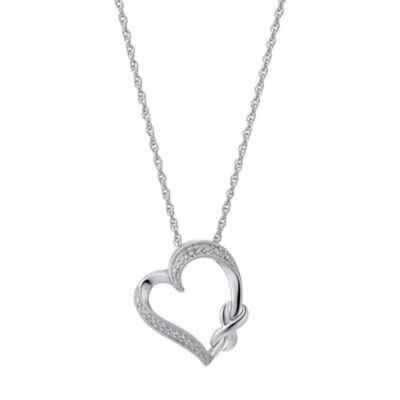 Silver & Diamond Kiss Heart Pendant - Product number 9207716