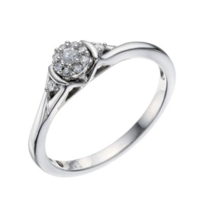 Silver & Diamond Cluster Ring - Product number 9210342