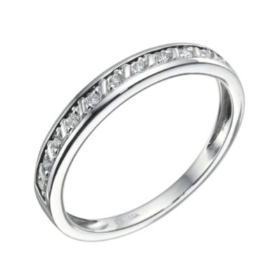 9ct White Gold Diamond Bar Set Eternity Band - Product number 9213074