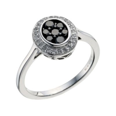 Noir Silver & Diamond Heart Ring - Product number 9213694