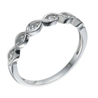 9ct White Gold Figure Of Eight Diamond Ring - Product number 9214348
