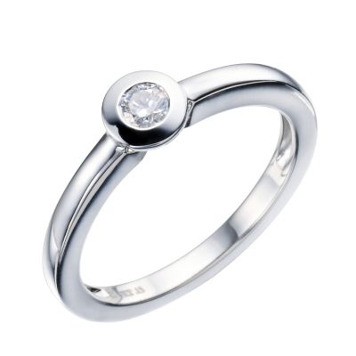 Silver & Diamond Solitaire Ring - Product number 9214607