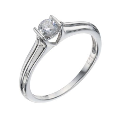 Silver & Diamond Solitaire Ring - Product number 9217355