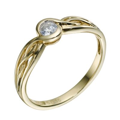 9ct Yellow Gold Diamond Solitaire Ring - Product number 9217762