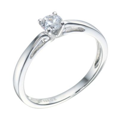 9ct White Gold 1/4 Carat Diamond Solitaire Ring - Product number 9218327
