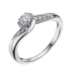 9ct White Gold 0.33 Carat Diamond Solitaire Ring