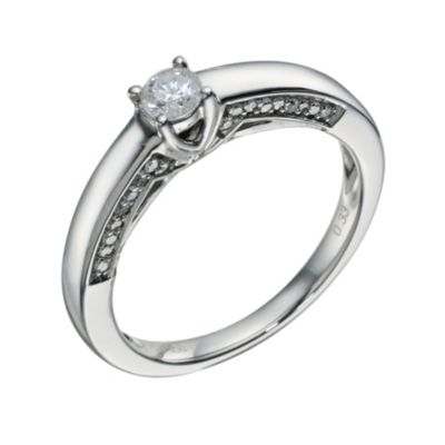 Palladium 0.33 Carat Diamond Solitaire Ring - Product number 9220348